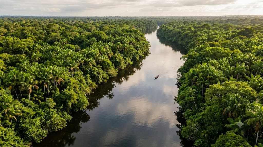 Amazon river landscape in Pará, Brazil